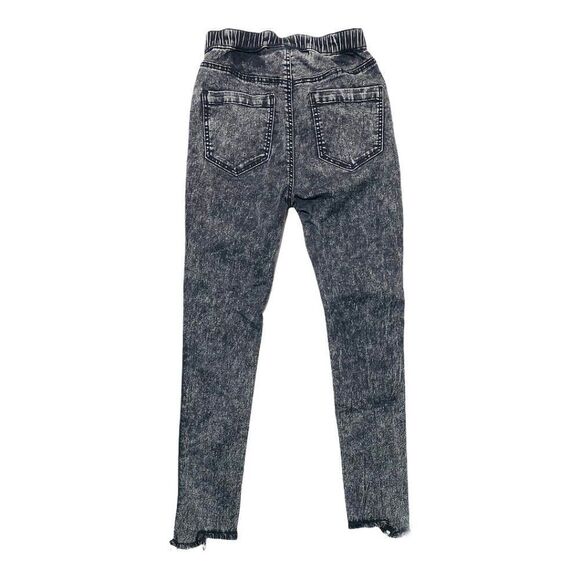 H&m Black Washed Out Denim Treggings with Side Stripe - Picture 4 of 4